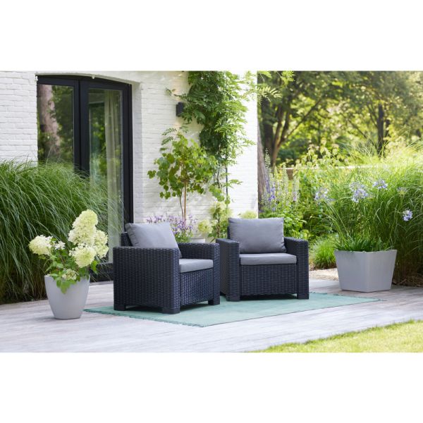 California Sofa graphit, 2er Set inkl. Kissen